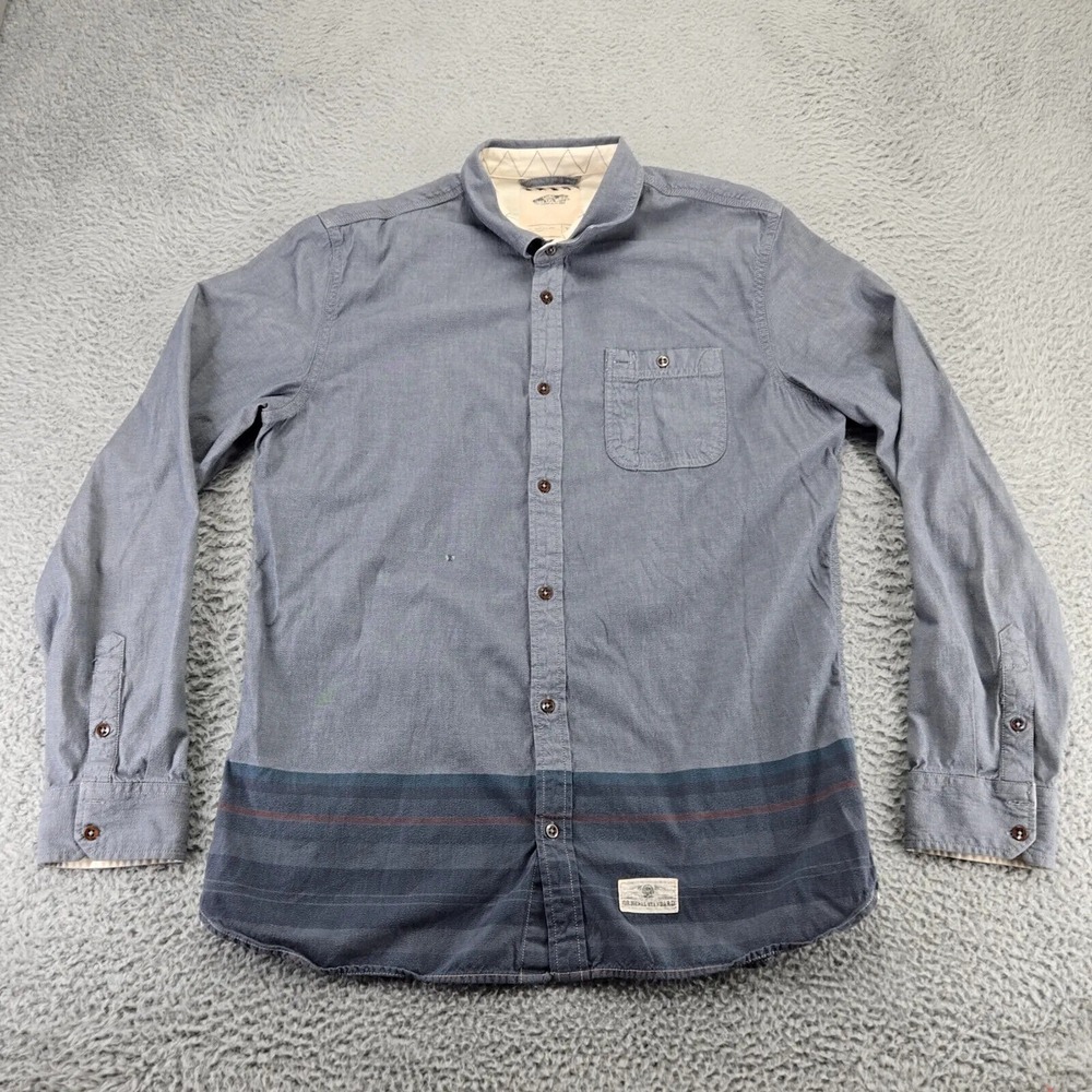 VANS Shirt Mens XL Gray‎ Aztec Striped Button Up Long Sleeve Pocket Skater